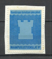 FINLAND FINNLAND Propaganda Vignette Poster Stamp, Used, On Piece Border Guard ? - Erinnophilie