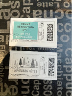 (STAMPS 18-1-2024) FRANCE - Postage Label (2 Postage Labels As Seen On Scan) Eco Pli Or Lettre Verte  Etc (Résolution) - Printable Stamps (Montimbrenligne)