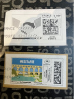 (STAMPS 18-1-2024) FRANCE - Postage Label (2 Postage Labels As Seen On Scan) Eco Pli Or Lettre Verte  Etc (Occitanie) - Printable Stamps (Montimbrenligne)