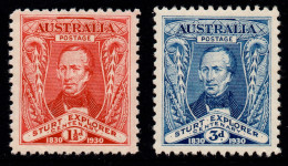 AUSTRALIA 1930 CENTENARY OF EXPLORATION OF RIVER MURRAY BY CAPTAIN STURT SET MNH - Mint Stamps
