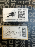 (STAMPS 18-1-2024) FRANCE - Postage Label (2 Postage Labels As Seen On Scan) Eco Pli Or Lettre Verte  Etc (bird) - Printable Stamps (Montimbrenligne)