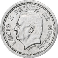 Monaco, Louis II, Franc, 1943, Aluminium, TTB+, Gadoury:MC131, KM:120 - 1922-1949 Luigi II