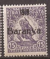 6 - 24. 1919  17  BARANYA  UNGARN SERBIA JUGOSLAVIJA OVERPRINT  - B -  TYP  II. INTERESSANT  - TYP II NEVER HINGED - Baranya