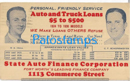 222632 US TEXAS PUBLICITY PERSONAL SERVICE AUTO & TRUCK LOANS FINANCE CORPORATION CANCEL 1936 POSTAL STATIONERY POSTCARD - Sonstige & Ohne Zuordnung