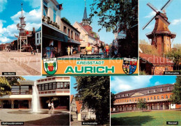 73836113 Aurich Ostfriesland Am Markt Fussgaengerzone Stiftsmuehle Rathausbrunne - Aurich