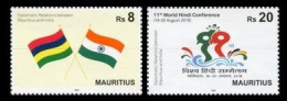 MAURITIUS 2018 DIPLOMATIC RELATIONS WITH INDIA - THE 11TH WORLD HINDI CONFERENCE JOINT ISSUE COMPLETE SET MNH - Joint Issues