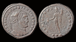 Constantius I, As Caesar, AE Follis Genius Standing Facing - La Tetrarchía Y Constantino I El Magno (284 / 307)
