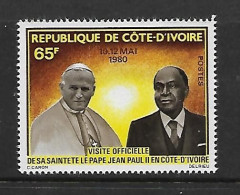 COTE D'IVOIRE 1980  VISITE DU PAPE    YVERT N°538  NEUF MNH** - Papes