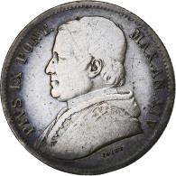 États Italiens, PAPAL STATES, Pius IX, 20 Baiocchi, 1860, Rome, Argent, TB+ - Vatican