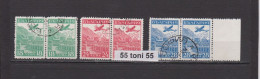 1932 EXPOSITION PHIL. DE POSTE AERIENNE à STRASBOURG 3v.- Used/oblitere (O) Pair Bulgaria / Bulgarie - Used Stamps