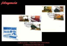 AMERICA. CUBA SPD-FDC. 2016 TRENES CON HISTORIA - FDC