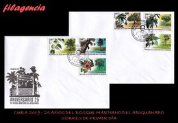 AMERICA. CUBA SPD-FDC. 2019 25 AÑOS DEL BOSQUE MARTIANO DEL RÍO ARIGUANABO. ÁRBOLES - FDC