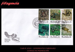 CUBA SPD-FDC. 2020-18 FAUNA. SERPIENTES ENDÉMICAS CUBANAS - FDC