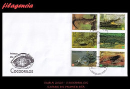 CUBA SPD-FDC. 2020-17 FAUNA. COCODRILOS - FDC