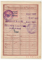 FRANCE - Timbre Fiscal "Renouvellement De Passeport 80F/500 Francs" Sur Page De Passeport - Marseille - 1950 - Brieven En Documenten