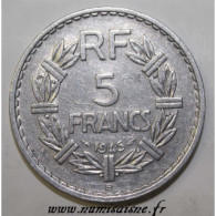 GADOURY 761 - 5 FRANCS 1945 B - Beaumont Le Roger - TYPE LAVRILLIER - KM 888 - TTB - 5 Francs