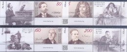 Kyrgyzstan 2023 Anniversaries Of Great Personalities Scriabin Molière Amundsen Pasteur KEP Set Of 4 Stamps With Labels - Kyrgyzstan