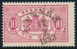 Sweden Suède Sverige: 10ö Rose Long Official Perf 13, F Used VÄNNÄS Cancel (DCSV00448) - Oficiales