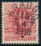 Sweden Suède Sverige: 10ö Red Official Wmk /, F Used KRÄGGA Cancel, R! (DCSV00450) - Oficiales