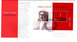 Australia 2003 High Court Centenary Miniature Sheet, FDI - Marcofilia