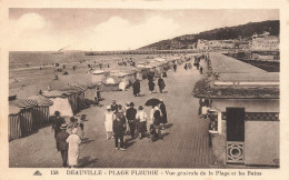 FRANCE - Deauville - Plage Fleurie - Vue Générale De La Plage Et Les Bains - Animé - Carte Postale Ancienne - Deauville