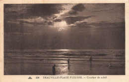 FRANCE - Deauville - Plage Fleurie - Coucher De Soleil  - Carte Postale Ancienne - Deauville