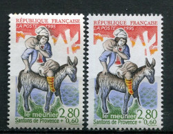 26115 FRANCE N°2979** 2F80+60c. Le Meunier : Bonnet Bordée De Noir Et Bleu Plus Pâle + Normal (non Inclus) 1995  TB - Unused Stamps