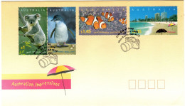 Australia 2004  Australian Impressions,Main Beach Postmark, FDI - Marcofilia