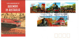 Australia 2004 150th Anniversary Of Railways In Australia,Alice Spring Postmark, FDI - Marcophilie