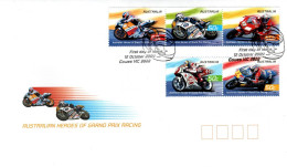 Australia 2004 Australian Heroes Of Gran Prix Racing,Cowes  Postmark, FDI - Marcophilie