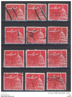 U.S.A.:  1962  AIR  MAIL -  8 C. USED  STAMPS  -  REP.  12  EXEMPLARY  -  YV/TELL. 61 + 61 A - 3a. 1961-… Gebraucht