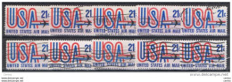 U.S.A.:  1968/71  AIR  MAIL  -  21 C. USED  STAMPS  -  REP.  10  EXEMPLARY  -  YV/TELL. 72 - 3a. 1961-… Usati