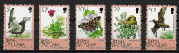 Tristan Da Cunha 1986 MiNr. 412 - 416 Inaccessible Island  Birds, Butterfies, Flowers  5v  MNH** 7.50€ - Marine Web-footed Birds