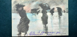 Illustrateur Henri Boutet , Les Ménagères Sous La Pluie.......datée 1900 - Boutet