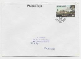 ST HELENA 15P SOLO LETTRE COVER JAMESTOWN 1980 + GRIFFE PAQUEBOT TO FRANCE - Saint Helena Island