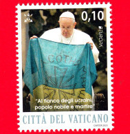 Nuovo - MNH - VATICANO - 2023 - Europa – Pace - Papa Francesco E Bandiera Dell'Ucraina – 0.10 - Unused Stamps