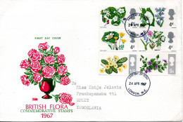 UK, GB, Great Britain, FDC, 1967, Flora, Flower - 1952-1971 Em. Prédécimales