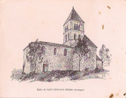 CARTE DE VOEUX D'UN ABBÉ    ÉGLISE De SAINT LÉON -SUR-VÉZÈRE (TACHES DE MIEL) - Montignac-sur-Vézère