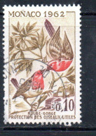 MONACO 1962 PROTECTION OF USEFUL BIRDS FAUNA BIRD OWLS OISEAUX EUROPEAN ROBINS 10c USED USATO OBLITERE' - Used Stamps