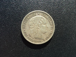 RÉPUBLIQUE D' HAÏTI * : 20 CENTIMES   1881 (a) **    KM 49      TTB+ - Haiti