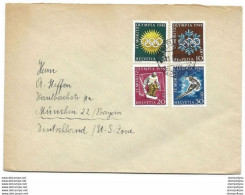 123 - 40 - Enveloppe Avec Série Olympique St Mortiz 1948 Envoyée De Zürich 1948 - Winter 1948: St. Moritz