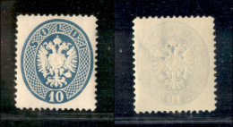 Antichi Stati Italiani - Lombardo Veneto - Levante Austriaco - 1894 - Ristampe - 10 Soldi Azzurro (R20) Con Grande Filig - Otros & Sin Clasificación