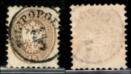 Antichi Stati Italiani - Lombardo Veneto - Levante Austriaco - 1864 - 15 Soldi (45L Varietà D) Con Frammento Di Filigran - Otros & Sin Clasificación