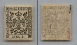 Antichi Stati Italiani - Modena - 1854 - 1 Lira (11) - Gomma Originale (100) - Andere & Zonder Classificatie