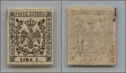 Antichi Stati Italiani - Modena - 1854 - 1 Lira (11) - Gomma Originale (100) - Other & Unclassified