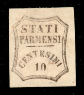 Antichi Stati Italiani - Parma - 1859 - 10 Cent (14) - Gomma Originale (con Forte Linguella) - Piccolo Assottigliamento  - Altri & Non Classificati