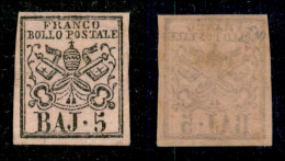Antichi Stati Italiani - Stato Pontificio - 1852 - 5 Bai (6) - Gomma Integra - Diena (900) - Autres & Non Classés