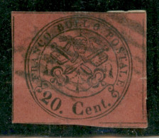 Antichi Stati Italiani - Stato Pontificio - 1867 - 20 Cent (18) - Usato - Filetti Completi Su Ogni Lato - Altri & Non Classificati