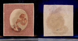 Antichi Stati Italiani - Sardegna - 1854 - PD (rosso) - 40 Cent (9b) Usato - Assottigliato In Angolo A Destra In Alto - Sonstige & Ohne Zuordnung