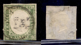 Antichi Stati Italiani - Sardegna - 1858 - 5 Cent (13Ah) Usato - Preciso In Basso - Diena (1.650) - Sonstige & Ohne Zuordnung